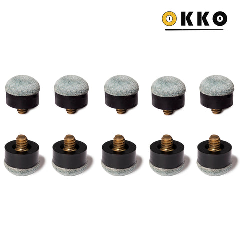 OKKO Billiard Screw-On Tips Ø13mm Soft, Pack of 10