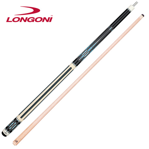 Longoni Black Mamba II Leather Strips Pool Cue w/S2 Shaft