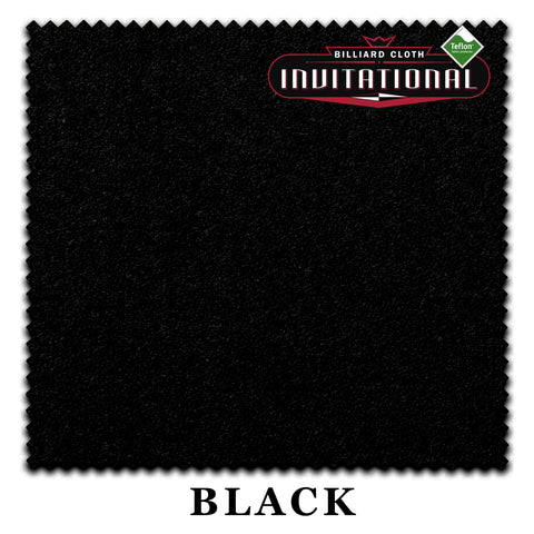 8 ft Championship Invitational Teflon® Black Pool Table Cloth with 6 Pre-Cut Rails
