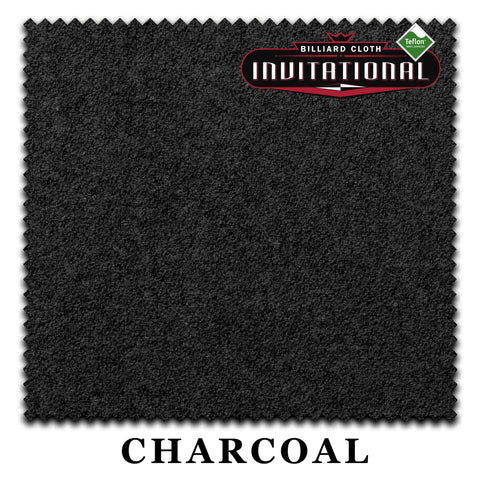 8 ft Championship Invitational Teflon® Charcoal Pool Table Cloth with 6 Pre-Cut Rails
