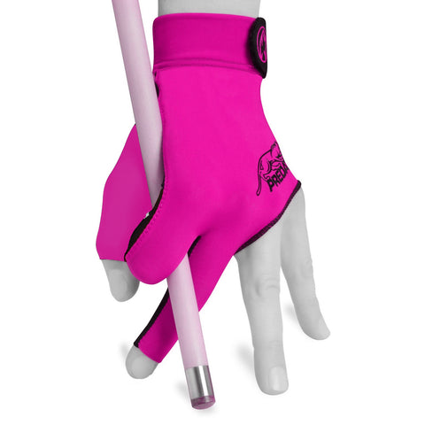 Predator Billiard Glove for Left Hand Pink w/Black Logo L/XL