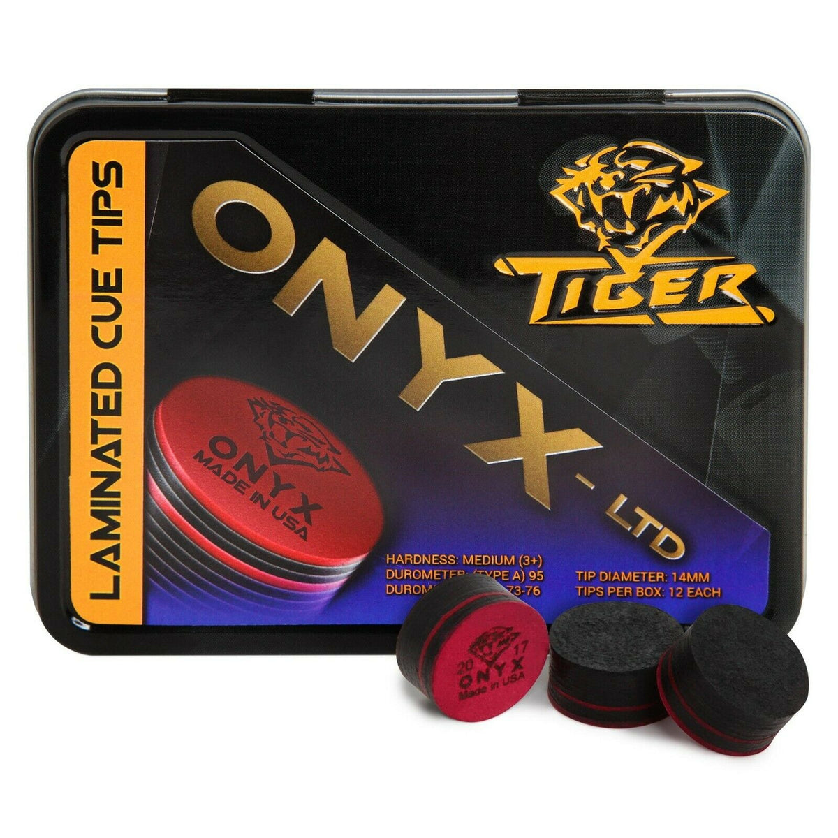 Tiger Onyx - LTD Cue Tip Ø13mm Medium 1 pc – Billiard City