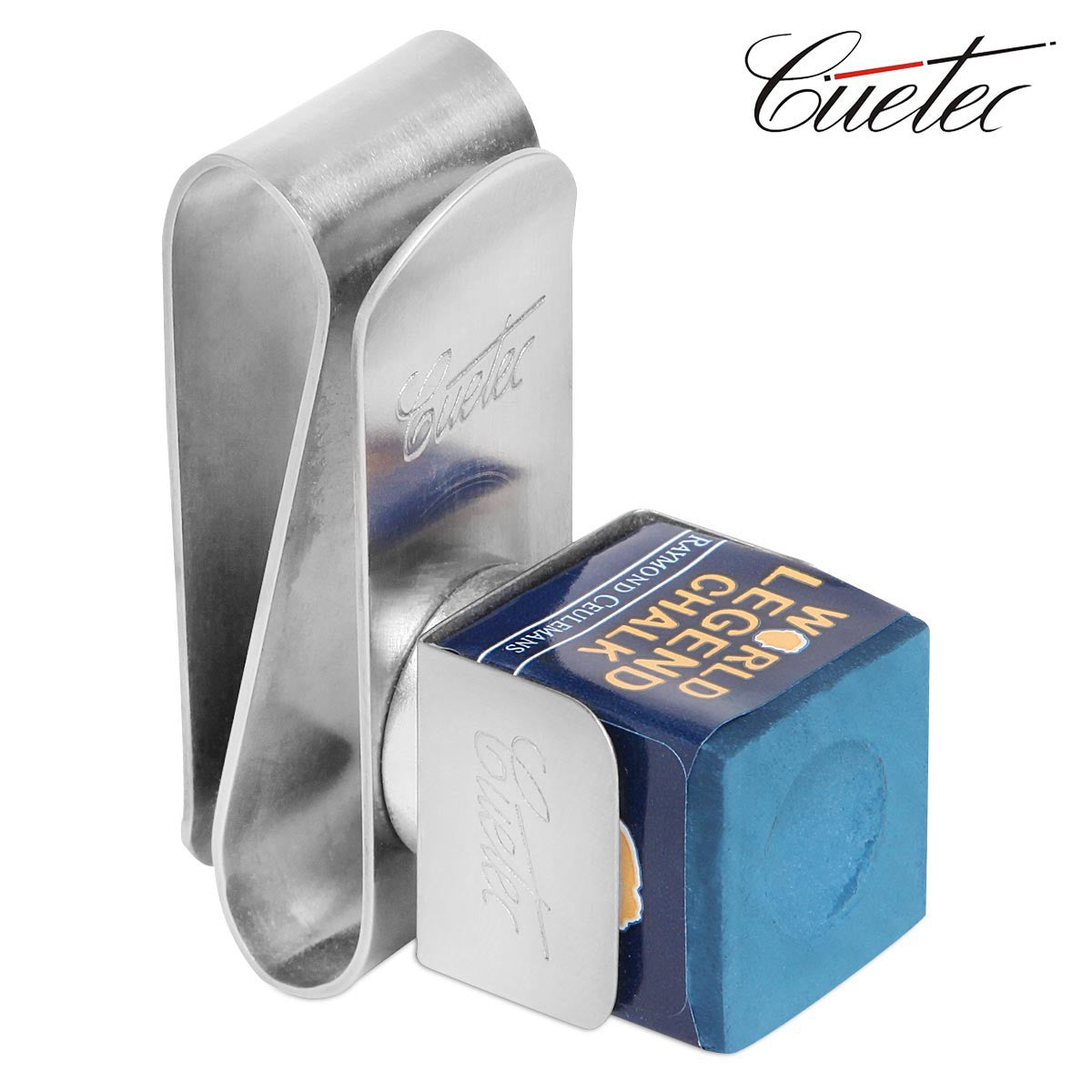 Cue Chalk Holder, magnetic, Metal, Nickel Silver - Ortmann