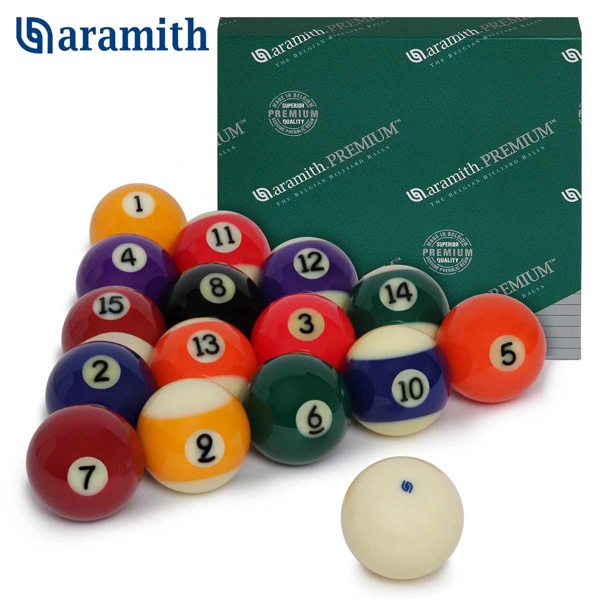 A gleaming set of colorful pool balls racked in a triangle on a green billiard table, lit dramatically to highlight their flawless, reflective surfaces.