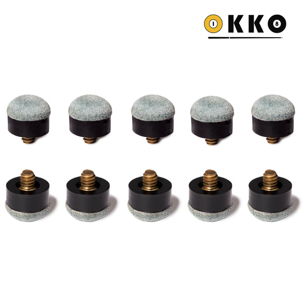 OKKO Billiard Screw-On Tips Ø12mm Soft, Pack of 10