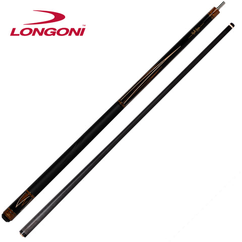 Longoni Flames Leather Pool Cue w/Luna Nera Shaft