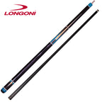 Longoni Galaxy Cyan Lizard Style Leather Pool Cue w/Luna Nera Shaft