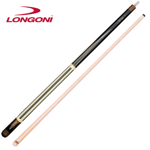 Longoni Flames Leather Stripes Pool Cue w/S20 Shaft