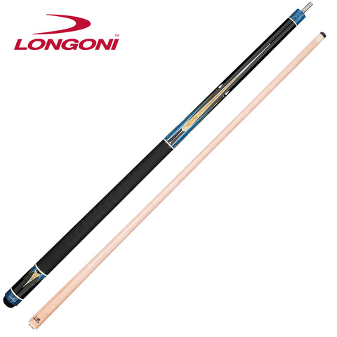 Longoni Galaxy Cyan Elk Style Leather Pool Cue w/S2 Shaft