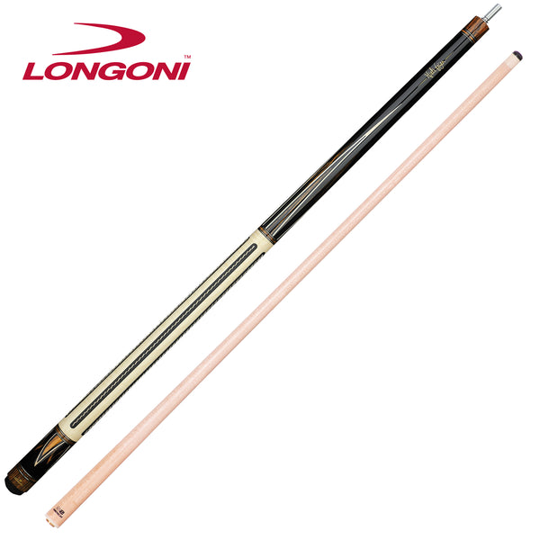Longoni Flames Leather Stripes Pool Cue w/S2 Shaft