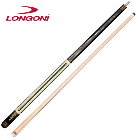 Longoni Flames Leather Stripes Pool Cue w/S30 Shaft