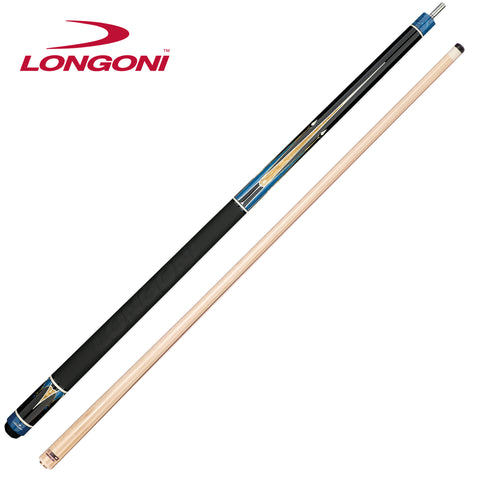 Longoni Galaxy Cyan Elk Style Leather Pool Cue w/S30 Shaft
