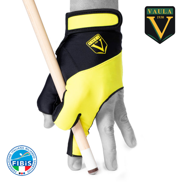 Vaula Pro Billiard Glove for Left Hand Yellow XL