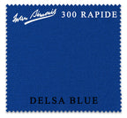 10 ft Simonis 300 Rapide Delsa Blue™ Carom Billiard Cloth with 4 Pre-Cut Rails