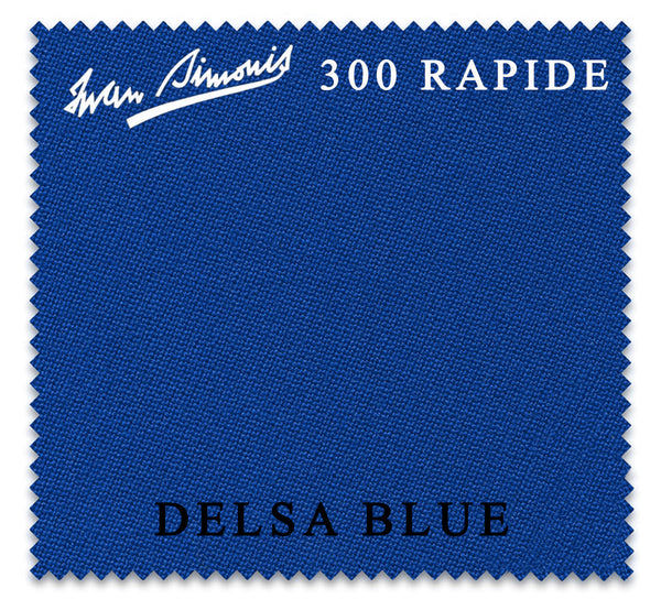 10 ft Simonis 300 Rapide Delsa Blue™ Carom Billiard Cloth with 4 Pre-Cut Rails
