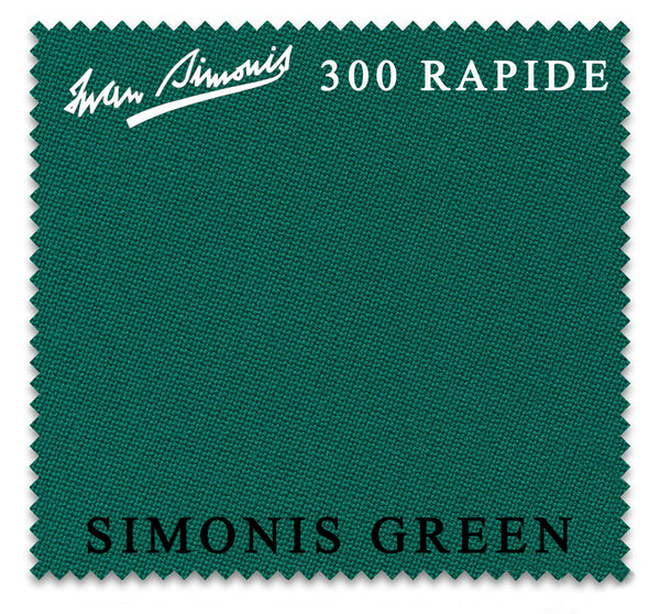 12 ft Simonis 300 Rapide Simonis Green™ Carom Billiard Cloth with 4 Pre-Cut Rails