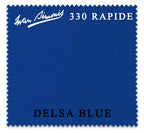 7 ft Simonis 330 Rapide Delsa Blue™ Carom Billiard Cloth with 4 Pre-Cut Rails