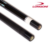 Longoni Black Mamba II Leather Strips Pool Cue w/Luna Nera Shaft