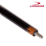 Longoni Flames Leather Stripes Pool Cue Butt
