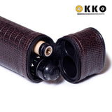 OKKO Billiard Hard Deluxe Oval Case Croco Dark Brown 1x1