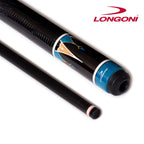 Longoni Galaxy Cyan Lizard Style Leather Pool Cue w/Luna Nera Shaft