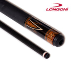 Longoni Flames Leather Pool Cue w/Luna Nera Shaft