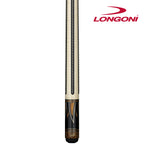 Longoni Flames Leather Stripes Pool Cue w/S2 Shaft