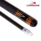 Longoni Flames Leather Pool Cue w/Luna Nera Shaft