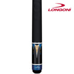 Longoni Galaxy Cyan Elk Style Leather Pool Cue w/Luna Nera Shaft