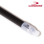 Longoni Flames Leather Stripes Pool Cue w/Luna Nera Shaft