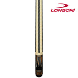 Longoni Flames Leather Stripes Pool Cue w/S2 Shaft