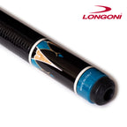 Longoni Galaxy Cyan Lizard Style Leather Pool Cue Butt