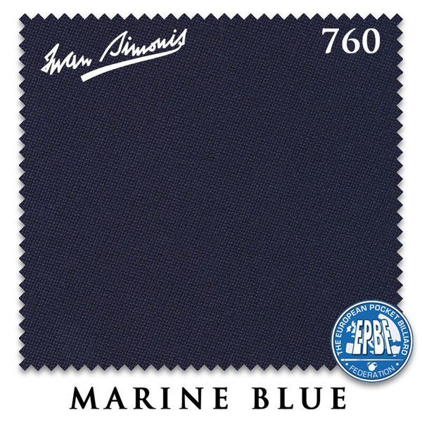 10 ft Simonis 760 Marine Blue Pool Table Cloth with 6 Pre-Cut Rails
