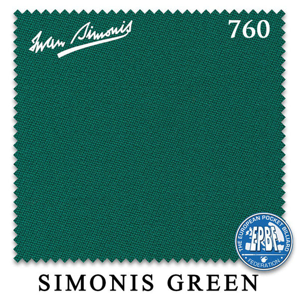 12 ft Simonis 760 Simonis Green™ Pool Table Cloth with 6 Pre-Cut Rails