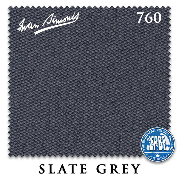 12 ft Simonis 760 Slate Grey Pool Table Cloth with 6 Pre-Cut Rails