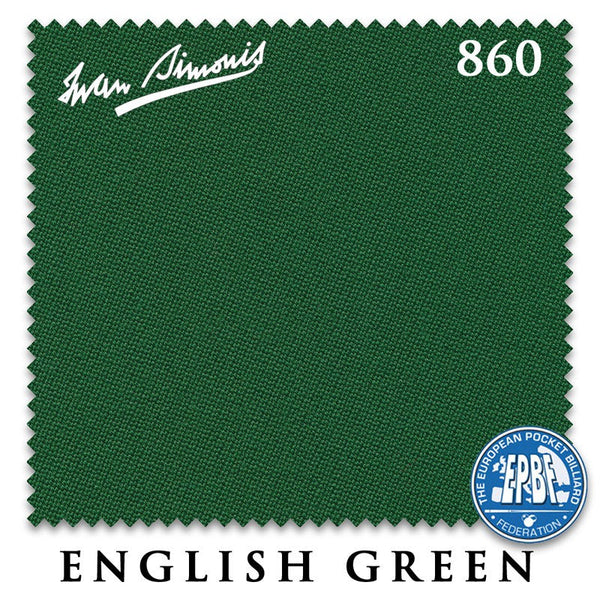 9 ft Simonis 860 English Green Pool Table Cloth with 6 Pre-Cut Rails