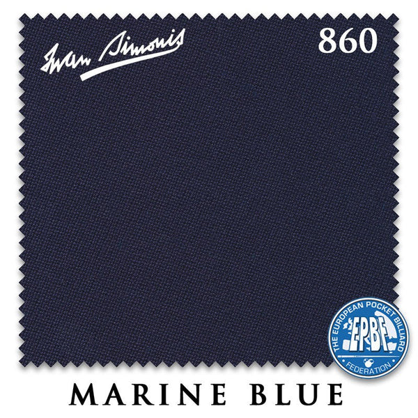 12 ft Simonis 860 Marine Blue Pool Table Cloth with 6 Pre-Cut Rails
