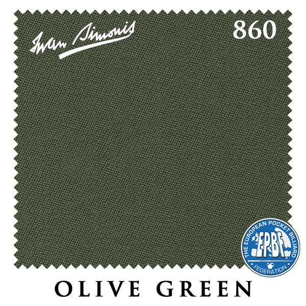 7 ft Simonis 860 Olive Green Pool Table Cloth with 6 Pre-Cut Rails