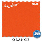 7 ft Simonis 860 Orange Pool Table Cloth with 6 Pre-Cut Rails