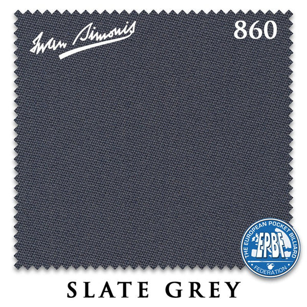 8 ft Simonis 860 Slate Grey Pool Table Cloth with 6 Pre-Cut Rails