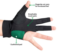 McDermott Billiard Glove for Left Hand Black XL