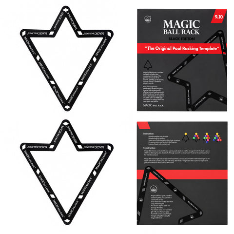 Magic Ball Rack 9 & 10-Ball Racking Template Black Edition, 2-Pack