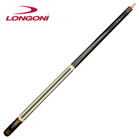 Longoni Flames Leather Stripes Pool Cue Butt