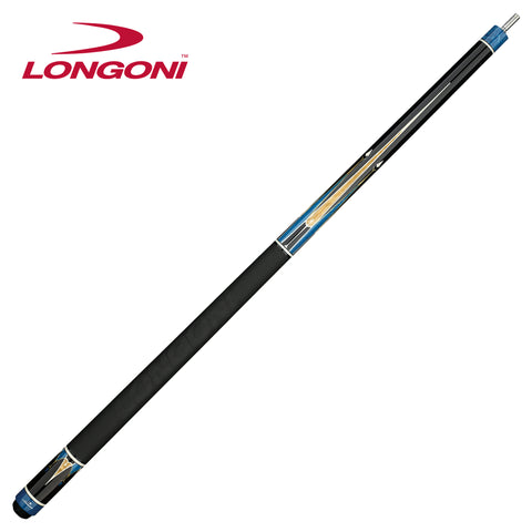 Longoni Galaxy Cyan Elk Style Leather Pool Cue Butt
