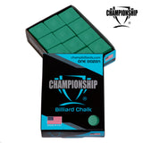 Championship Billiard Chalk Tournament Green 12 pcs