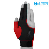 Molinari Billiard Glove for Left Hand Red L