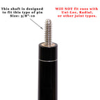 Maple Shaft for McDermott Lucky/Star Pool Cues, 3/8"-10, Silver Ring 12 mm tip