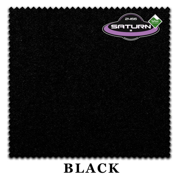 9 ft Championship Saturn II Teflon® Black Pool Table Cloth with 6 Pre-Cut Rails