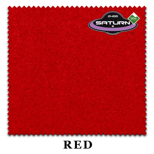 10 ft Championship Saturn II Teflon® Red Pool Table Cloth with 6 Pre-Cut Rails