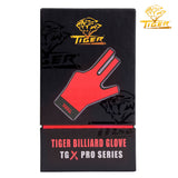 Tiger-X Pro Billiard Glove for Left Hand Red S